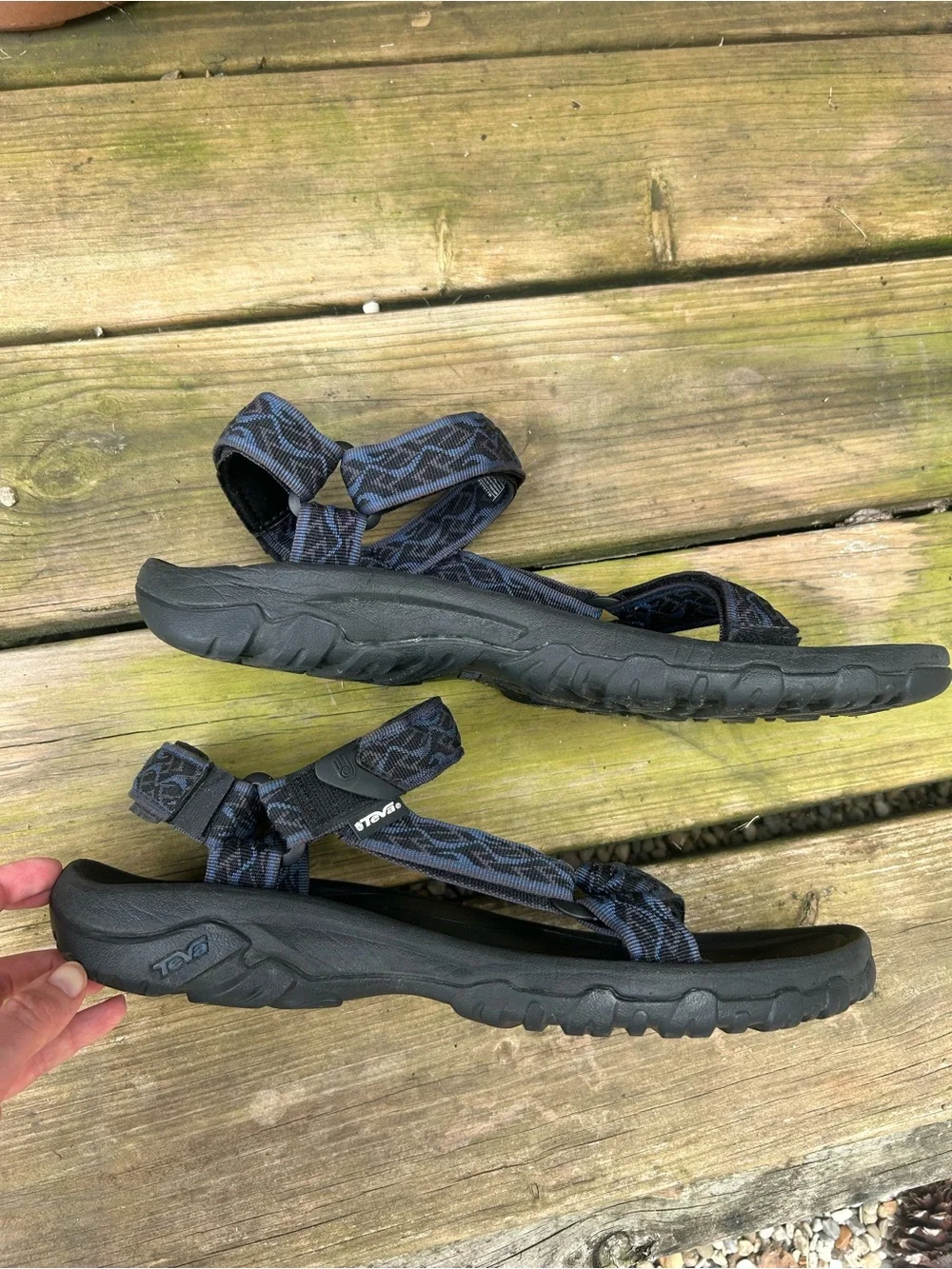 Men’s Teva Hurricane Sandals Wavy Trail Navy Strap Outdoor Hiking Waterproof